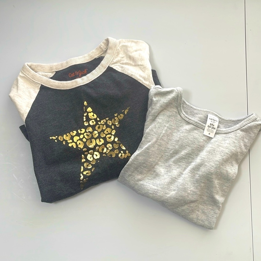 2 Cat & Jack & Carter’s Long Sleeve Shirts Size S (6/6X)
